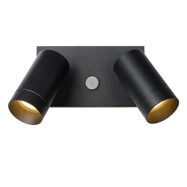 Lucide TAYLOR - Foco de pared / Lámpara de pared Dentro/Fuera - 2xGU10 - IP54 - Sensor movimiento - Negro - DETAIL 2